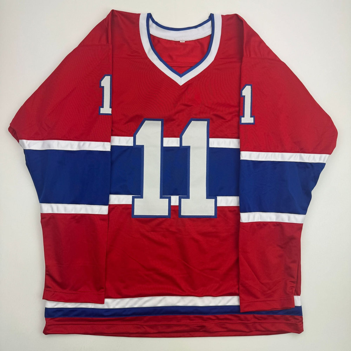Autographed/Signed Marc Tardif w/ 2 Cups Montreal Red Hockey Jersey Beckett BAS COA