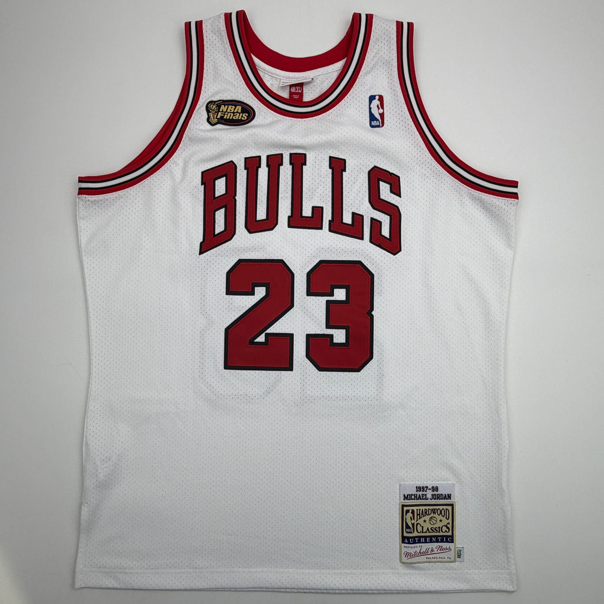 Autographed/Signed Michael Jordan Chicago Bulls White Authentic Mitchell & Ness 1997-98 Basketball Jersey Upper Deck UDA COA