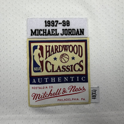 Autographed/Signed Michael Jordan Chicago Bulls White Authentic Mitchell & Ness 1997-98 Basketball Jersey Upper Deck UDA COA