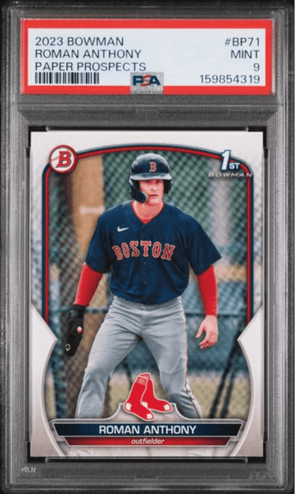 Graded 2023 Topps Bowman Roman Anthony #BP71 Paper Prospects Rookie RC Baseball Card PSA 9 Mint