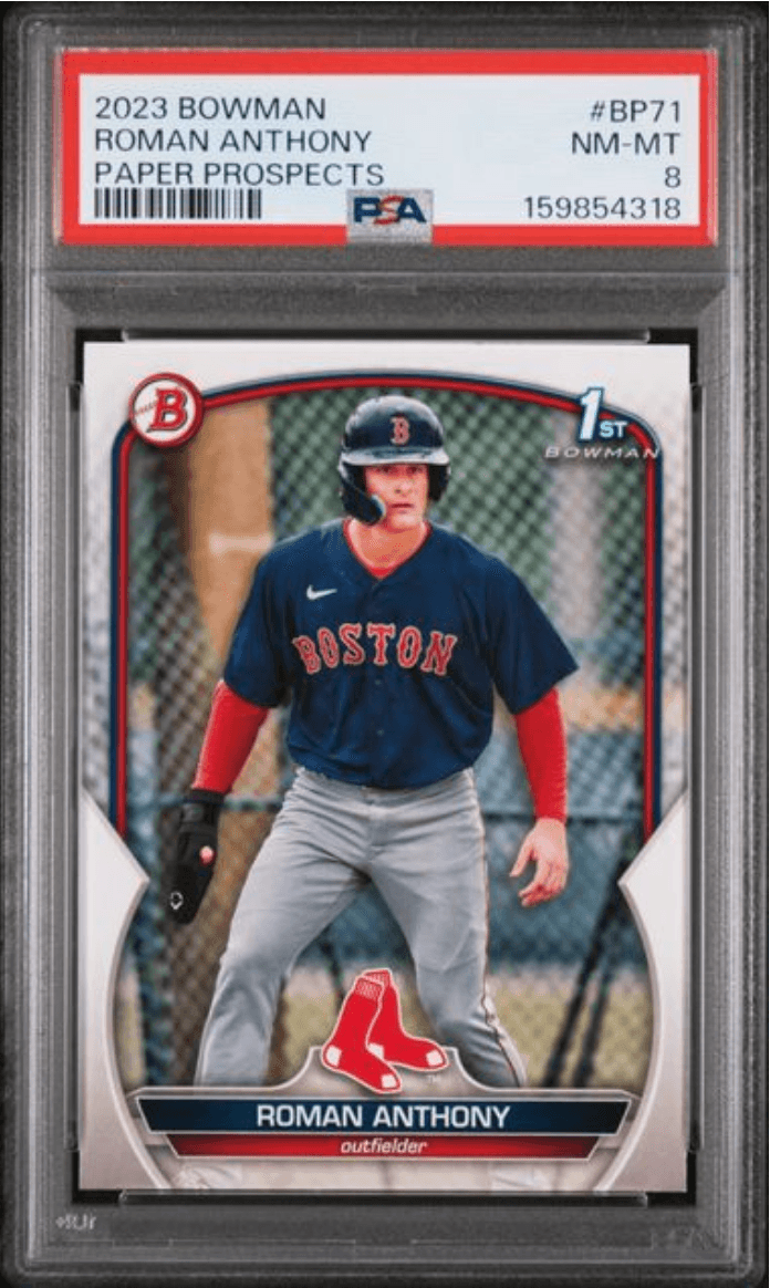 Graded 2023 Topps Bowman Roman Anthony #BP71 Paper Prospects Rookie RC Baseball Card PSA 8 Near Mint
