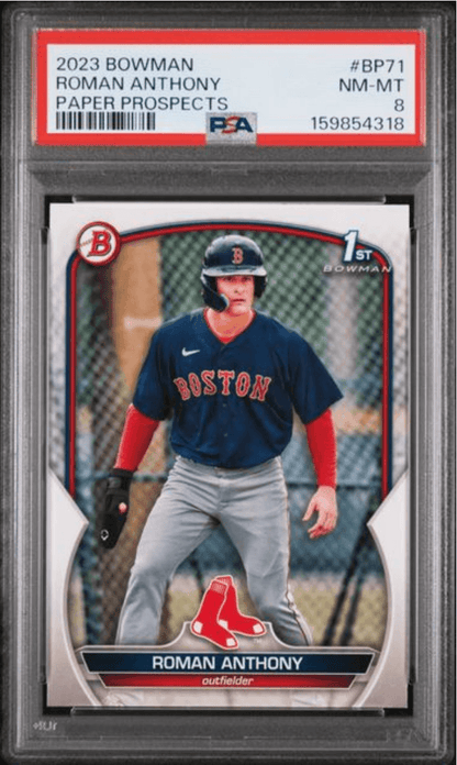 Graded 2023 Topps Bowman Roman Anthony #BP71 Paper Prospects Rookie RC Baseball Card PSA 8 Near Mint