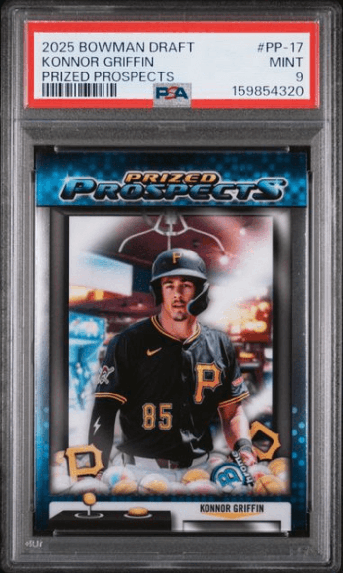 Graded 2025 Topps Bowman Draft Konnor Griffin #PP17 Prized Prospects Rookie RC Baseball Card PSA 9 Mint