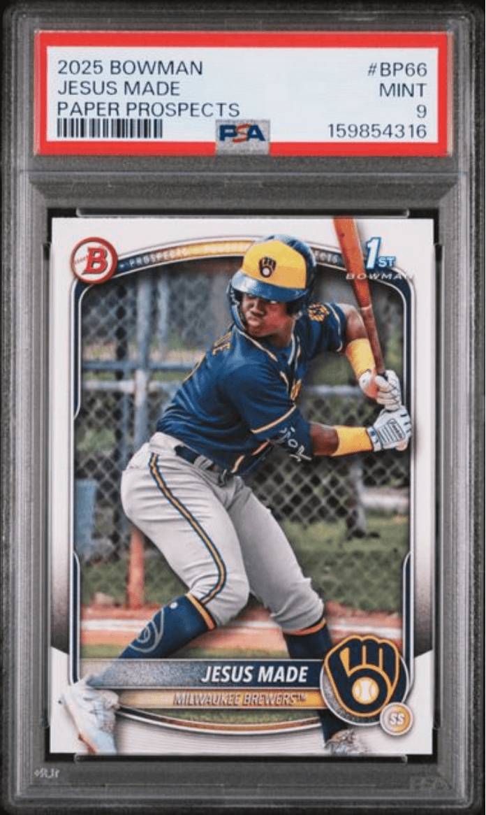 Graded 2025 Topps Bowman Jesus Made #BP66 Paper Prospects Rookie RC Baseball Card PSA 9 Mint