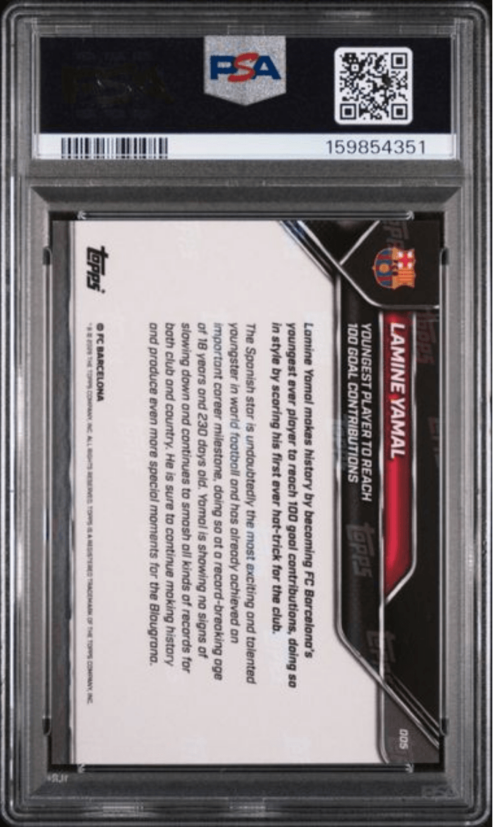 Graded 2025 Topps Now FC Barcelona Lamine Yamal #5 Soccer Card PSA 10 Gem Mint