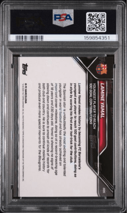 Graded 2025 Topps Now FC Barcelona Lamine Yamal #5 Soccer Card PSA 10 Gem Mint