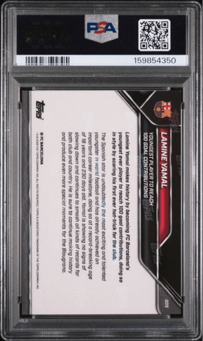 Graded 2025 Topps Now FC Barcelona Lamine Yamal #5 Soccer Card PSA 9 Mint