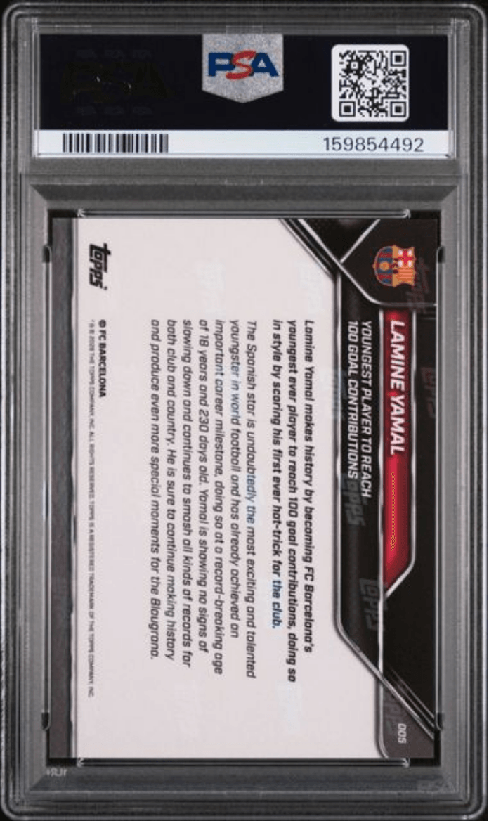 Graded 2025 Topps Now FC Barcelona Lamine Yamal #5 Soccer Card PSA 8 Near Mint