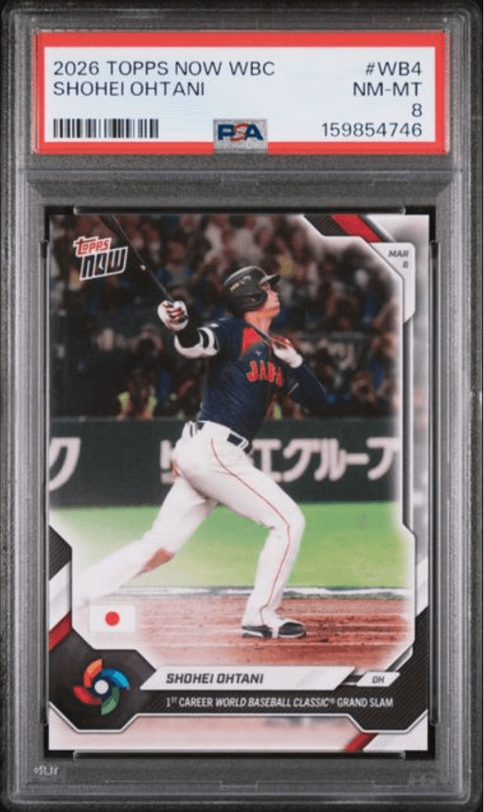 Graded 2026 Topps Now WBC Shohei Ohtani #WB4 Baseball Card PSA 8 Near Mint