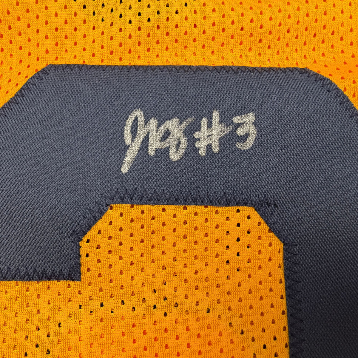 Autographed/Signed Jaron-Keawe Sagapolutele Cal California Yellow College Football Jersey Beckett BAS COA