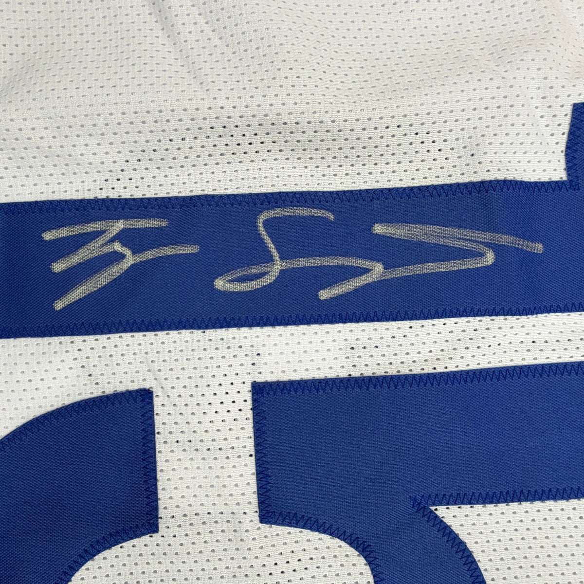Autographed/Signed Ty Simpson Los Angeles LA White Football Jersey JSA COA