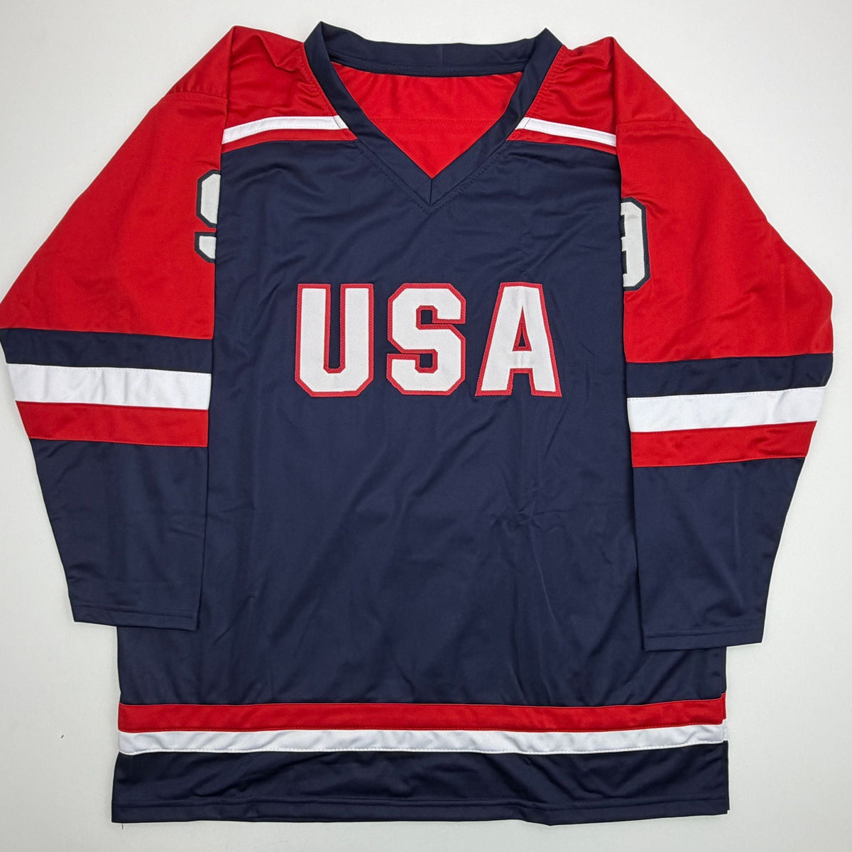 Autographed/Signed Mike Modano Team USA Navy Blue Hockey Jersey Beckett BAS COA