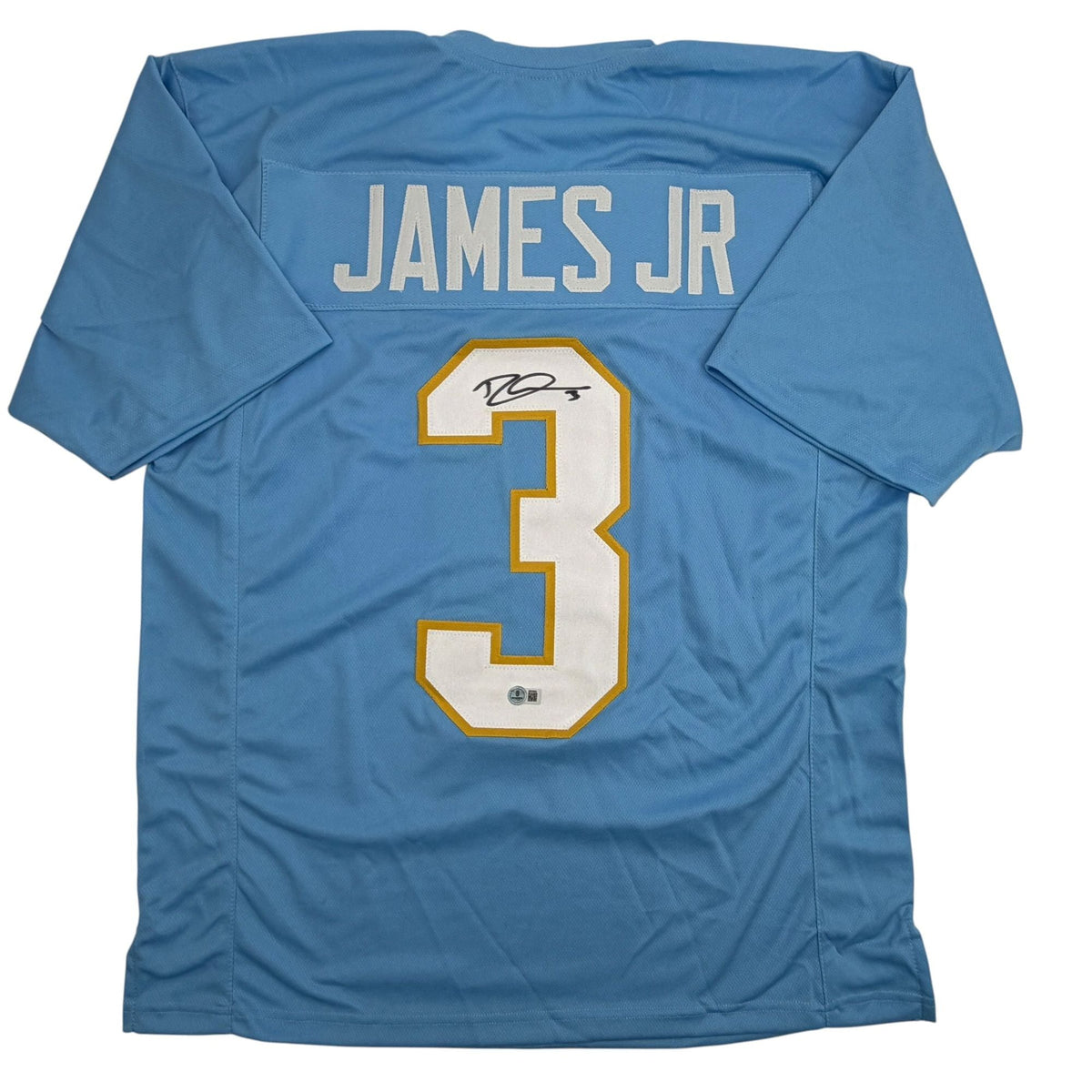 Autographed/Signed Derwin James Los Angeles San Diego Powder Blue Football Jersey Beckett BAS COA