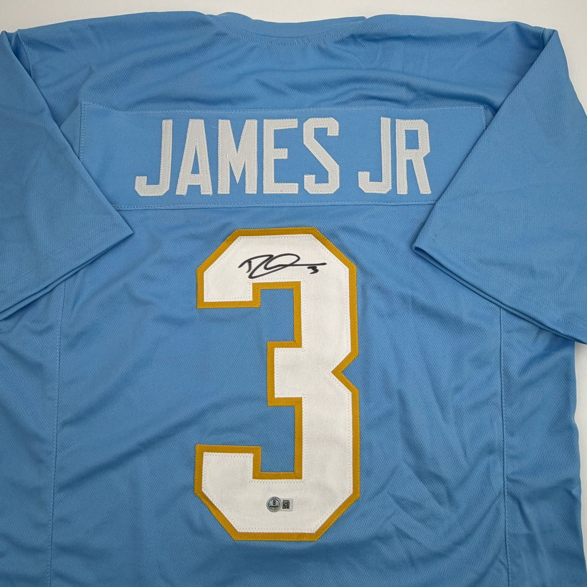 Autographed/Signed Derwin James Los Angeles San Diego Powder Blue Football Jersey Beckett BAS COA