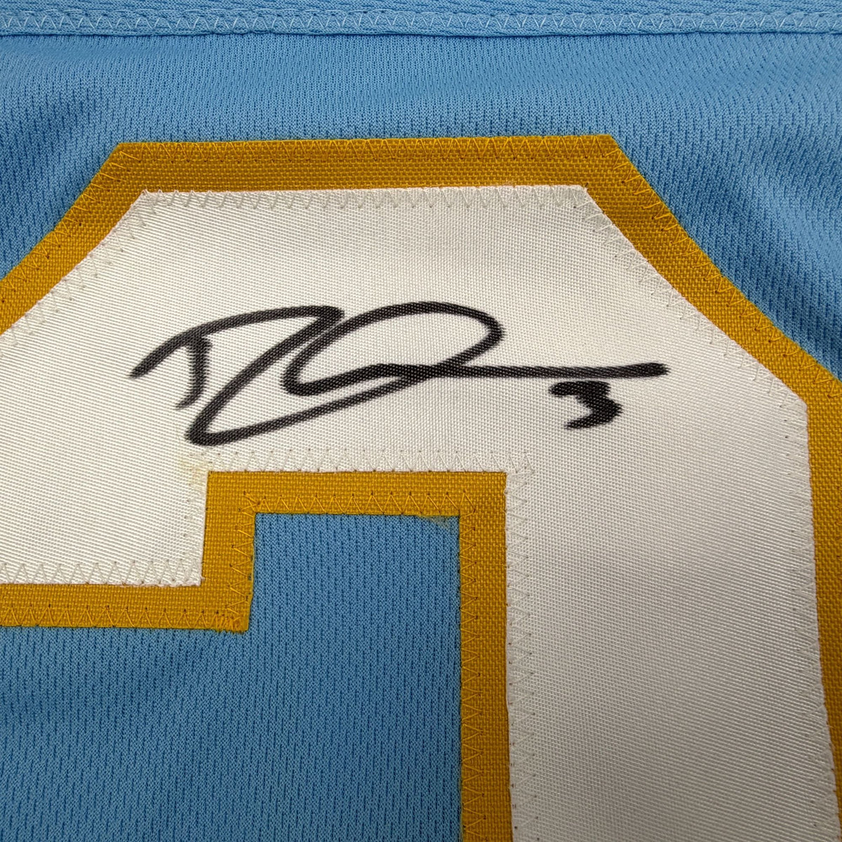 Autographed/Signed Derwin James Los Angeles San Diego Powder Blue Football Jersey Beckett BAS COA