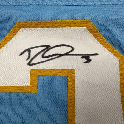 Autographed/Signed Derwin James Los Angeles San Diego Powder Blue Football Jersey Beckett BAS COA