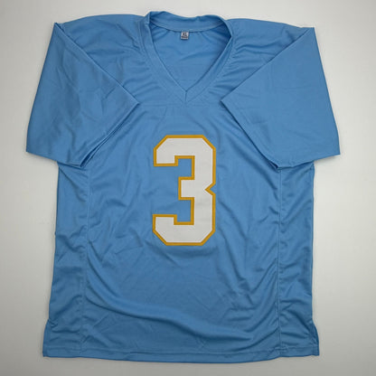 Autographed/Signed Derwin James Los Angeles San Diego Powder Blue Football Jersey Beckett BAS COA