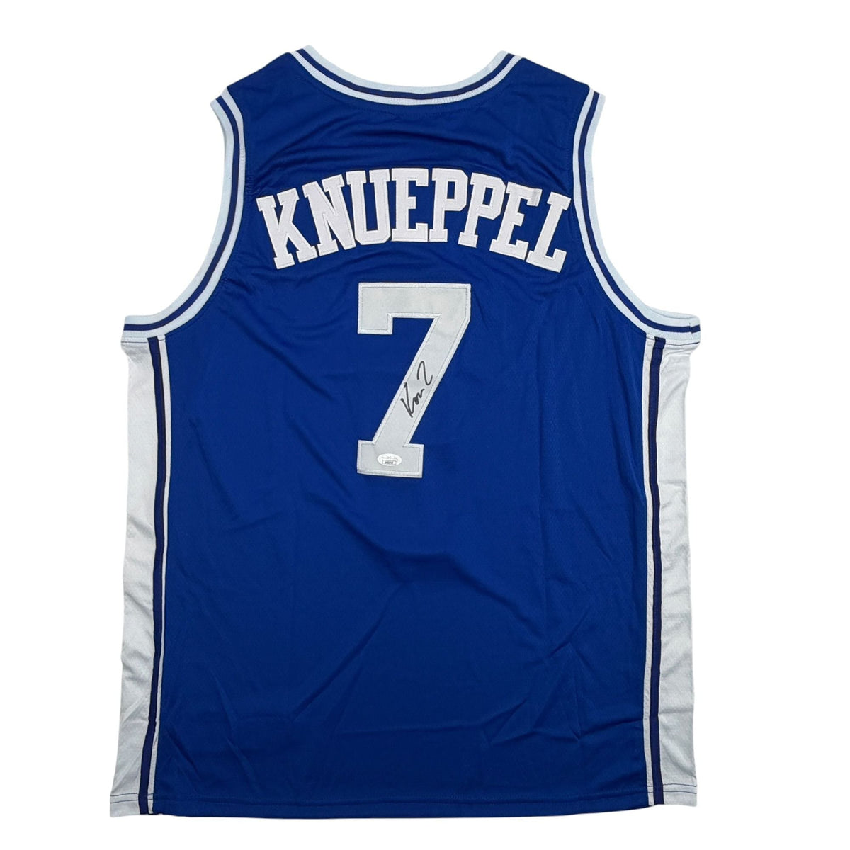 Autographed/Signed Kon Knueppel Duke Blue College Basketball Jersey JSA COA