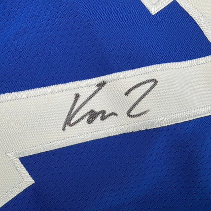 Autographed/Signed Kon Knueppel Duke Blue College Basketball Jersey JSA COA