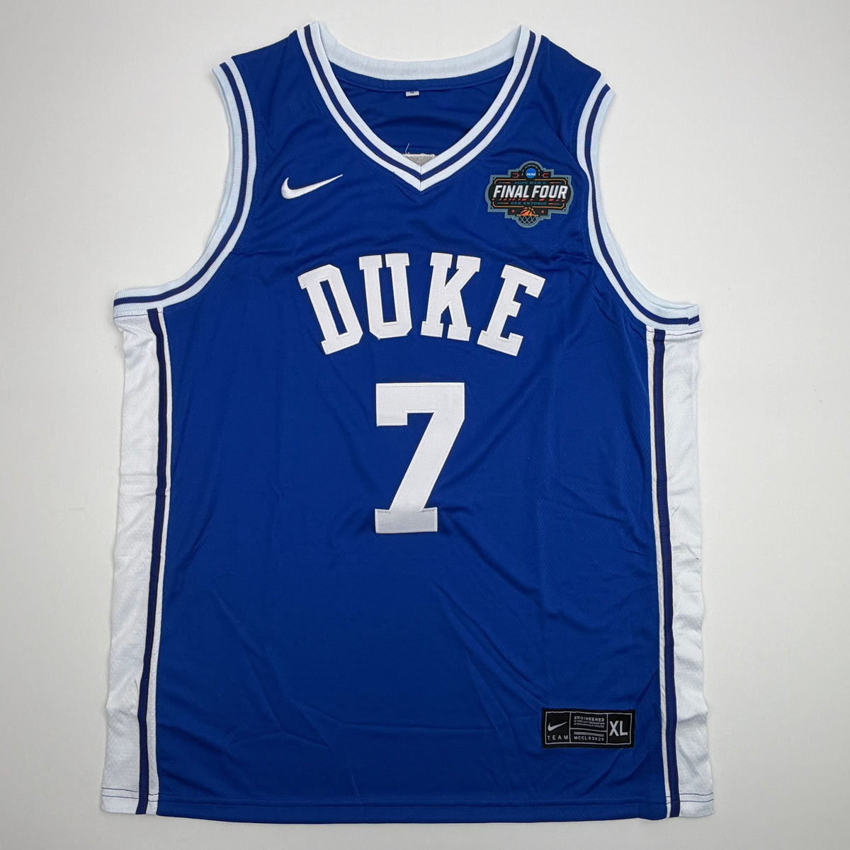Autographed/Signed Kon Knueppel Duke Blue College Basketball Jersey JSA COA