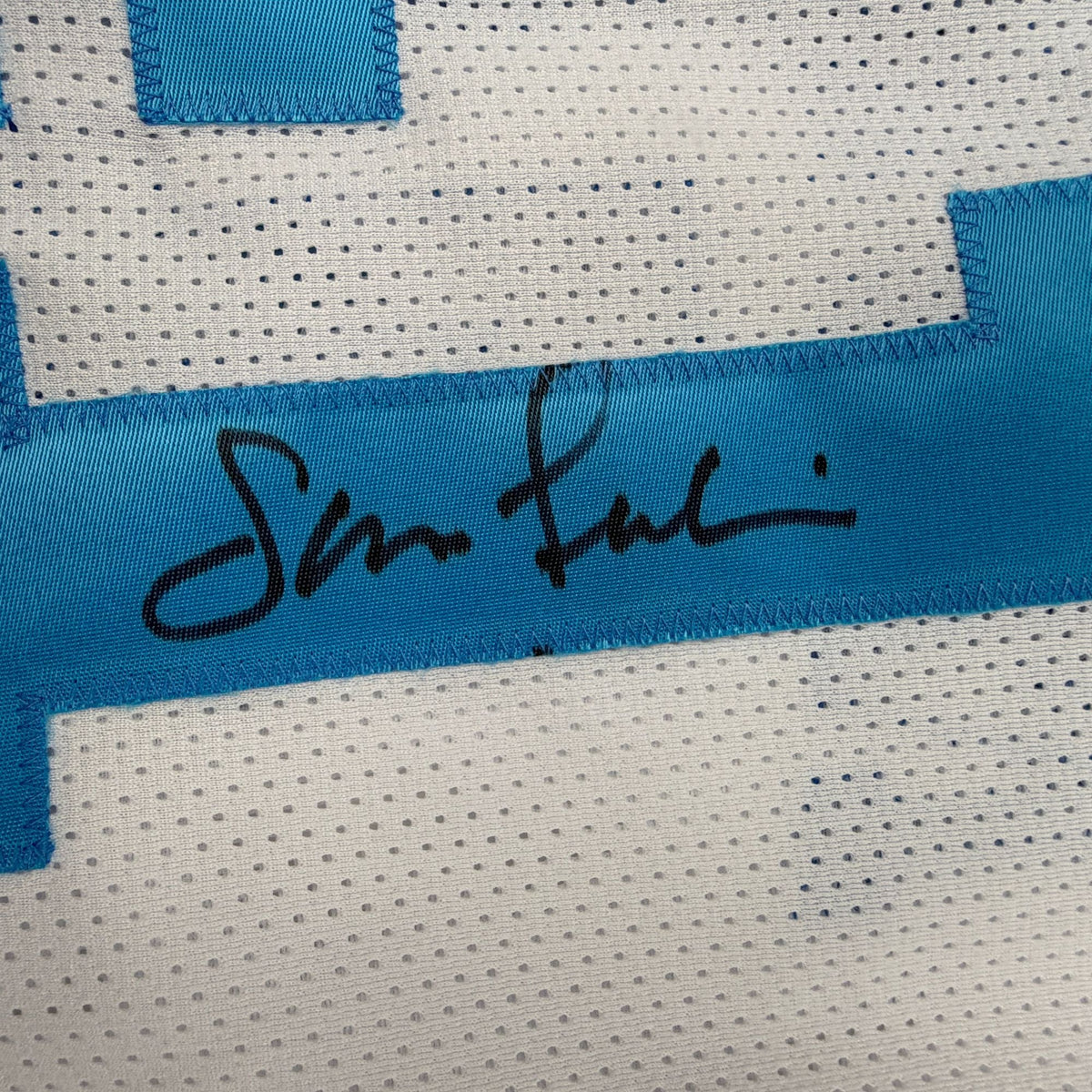 Autographed/Signed Sam Perkins UNC North Carolina White College Basketball Jersey JSA COA
