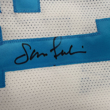 Autographed/Signed Sam Perkins UNC North Carolina White College Basketball Jersey JSA COA