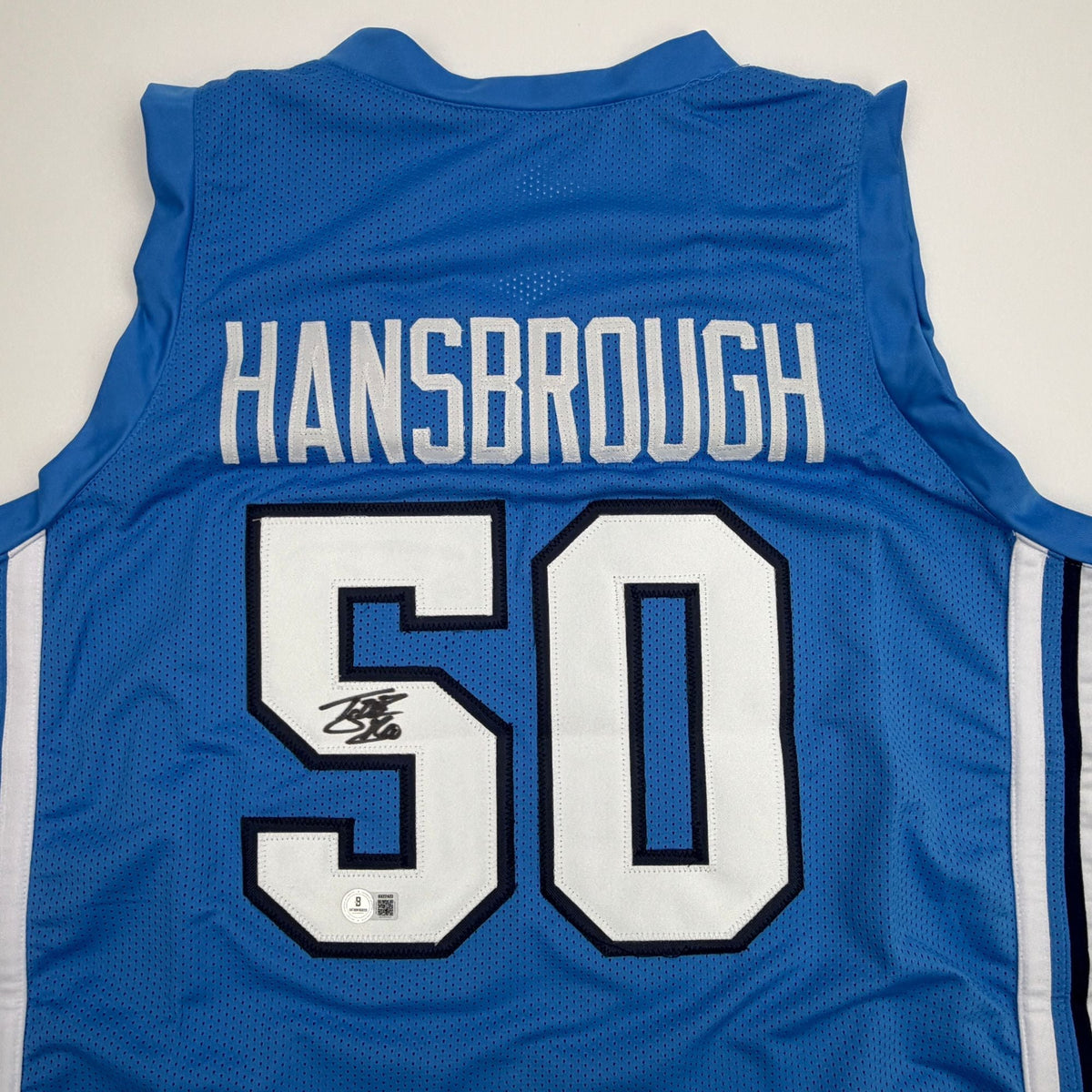 Autographed/Signed Tyler Hansbrough UNC North Carolina Blue College Basketball Jersey Beckett BAS COA