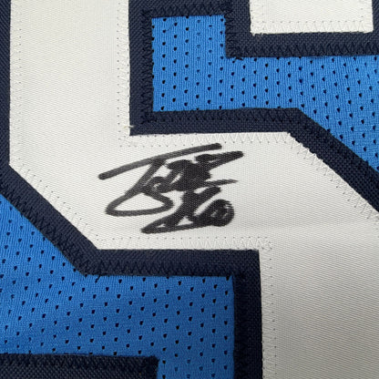 Autographed/Signed Tyler Hansbrough UNC North Carolina Blue College Basketball Jersey Beckett BAS COA