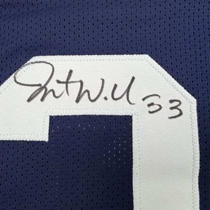 Autographed/Signed Javonte Williams Dallas Thanksgiving Day Football Jersey Beckett BAS COA