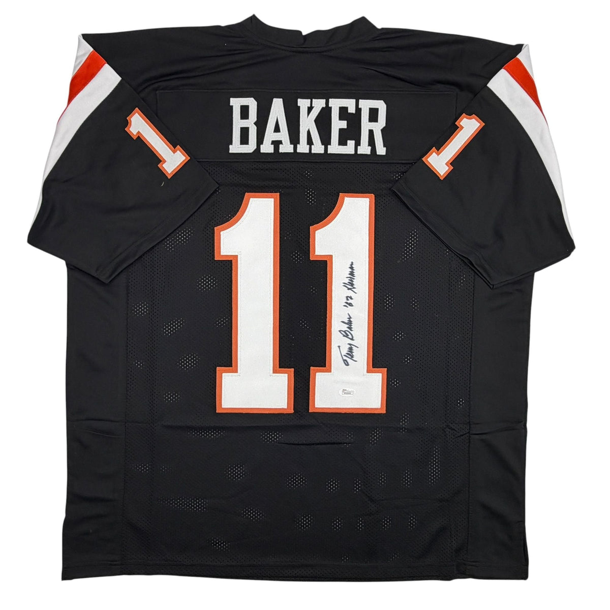 Autographed/Signed Terry Baker Heisman 62 Oregon State Black College Football Jersey JSA COA