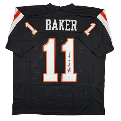 Autographed/Signed Terry Baker Heisman 62 Oregon State Black College Football Jersey JSA COA