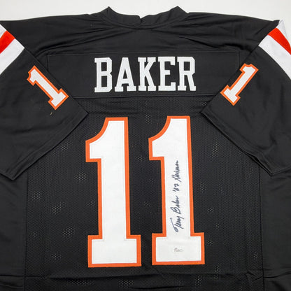 Autographed/Signed Terry Baker Heisman 62 Oregon State Black College Football Jersey JSA COA