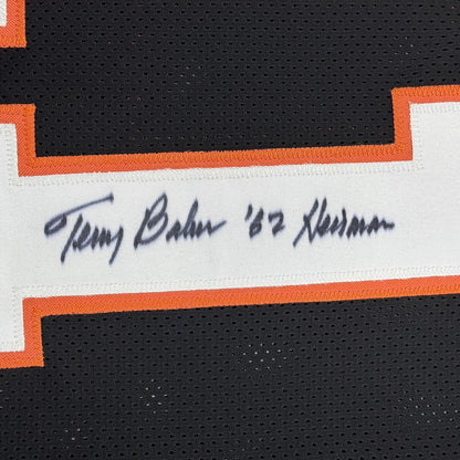 Autographed/Signed Terry Baker Heisman 62 Oregon State Black College Football Jersey JSA COA