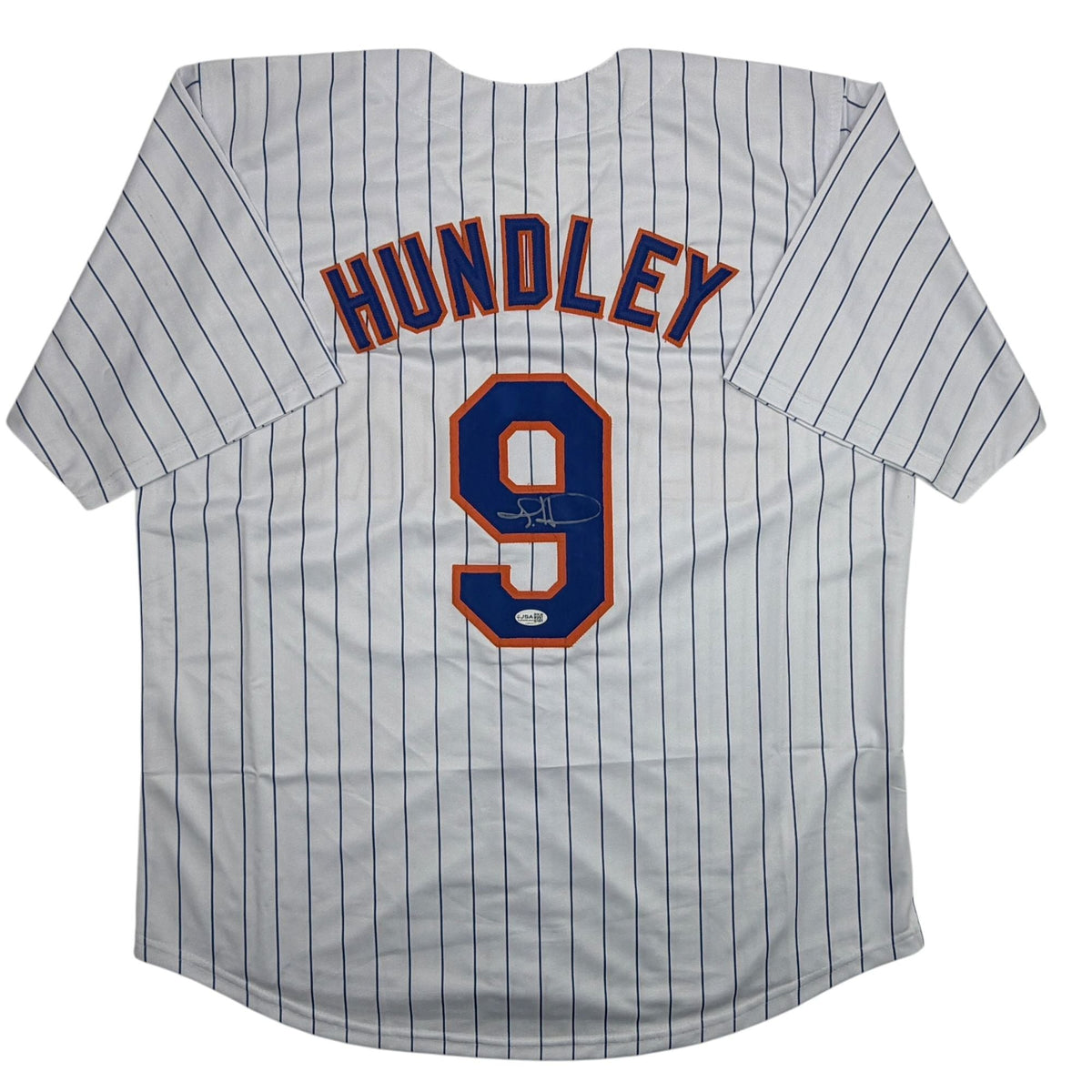 Autographed/Signed Todd Hundley New York Pinstripe Baseball Jersey JSA COA