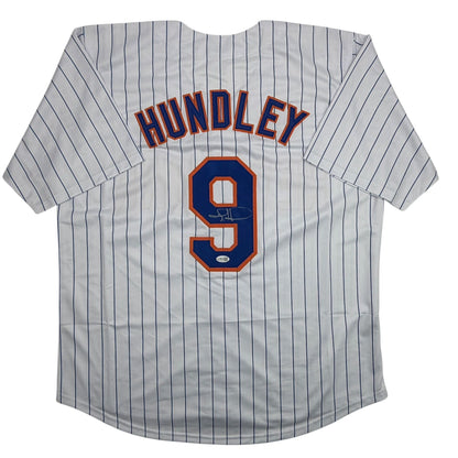 Autographed/Signed Todd Hundley New York Pinstripe Baseball Jersey JSA COA