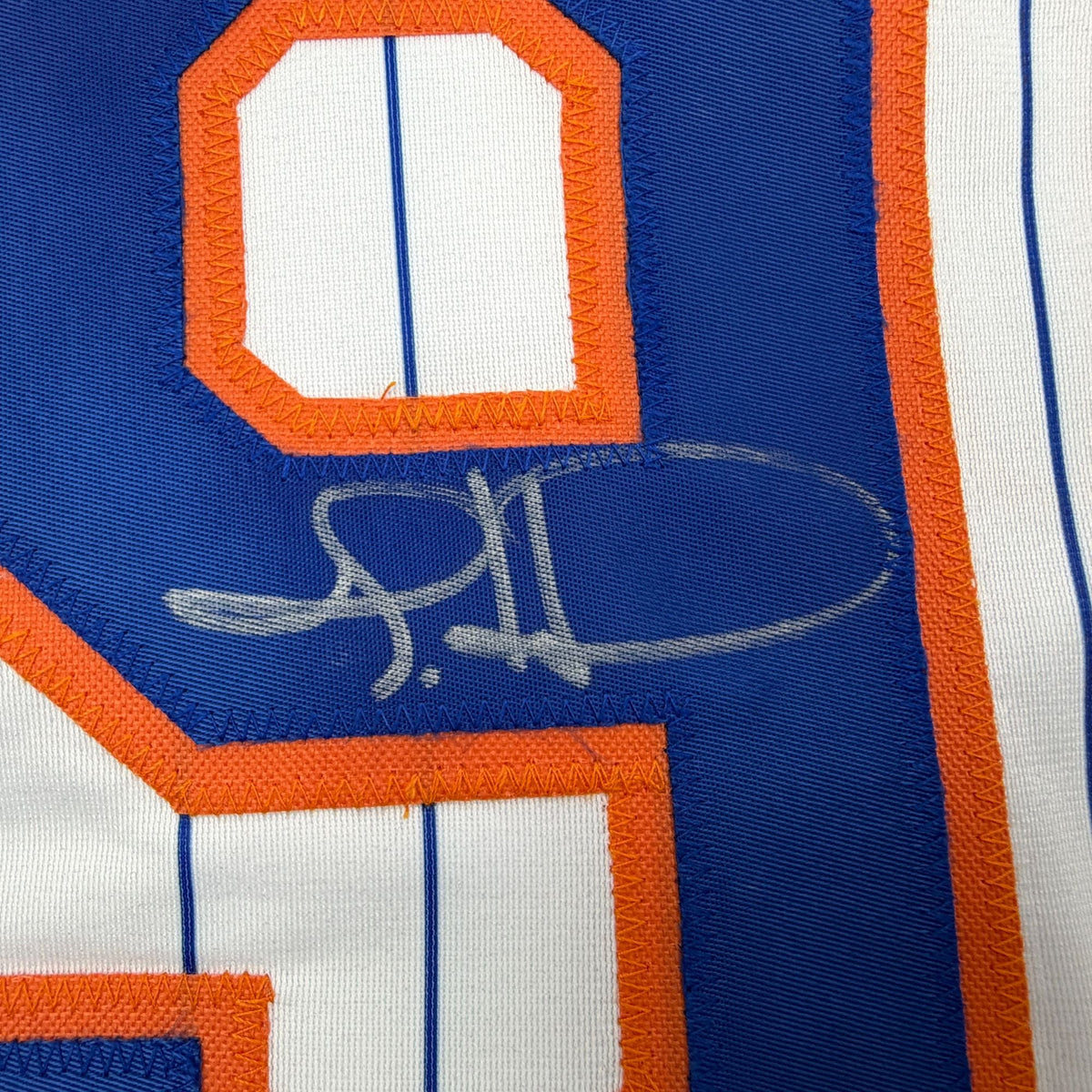 Autographed/Signed Todd Hundley New York Pinstripe Baseball Jersey JSA COA