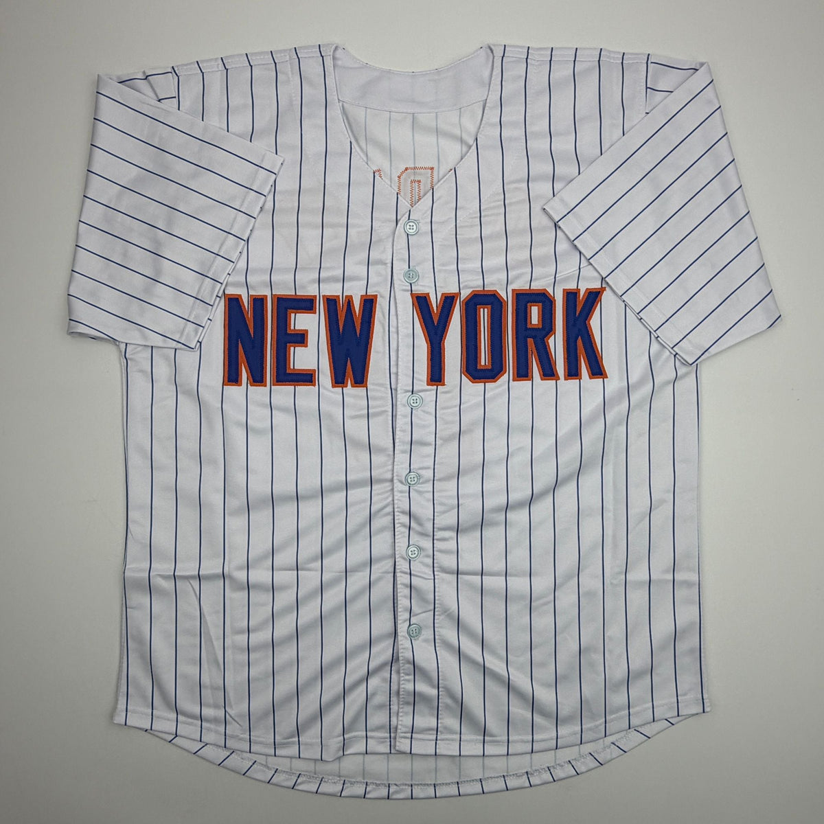 Autographed/Signed Todd Hundley New York Pinstripe Baseball Jersey JSA COA
