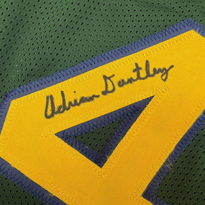 Framed Autographed/Signed Adrian Dantley 35x39 Notre Dame Green College Basketball Jersey Beckett BAS COA