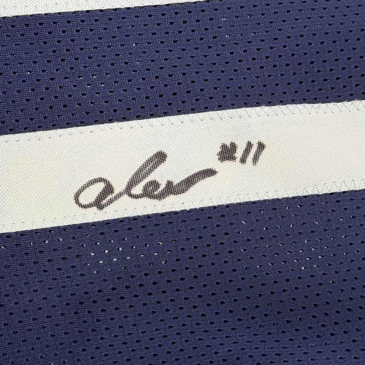 Framed Autographed/Signed Alex Karaban 35x39 UConn Connecticut Blue College Basketball Jersey Beckett BAS COA