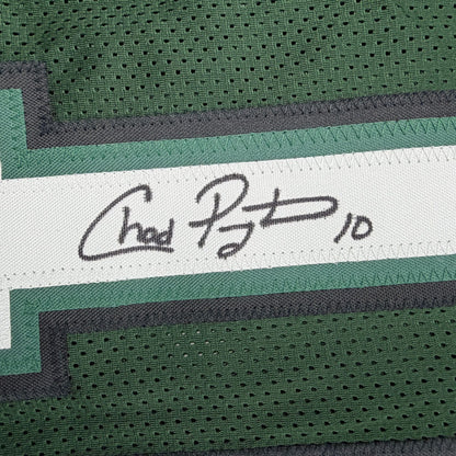Framed Autographed/Signed Chad Pennington 35x39 Marshall Green College Football Jersey JSA COA