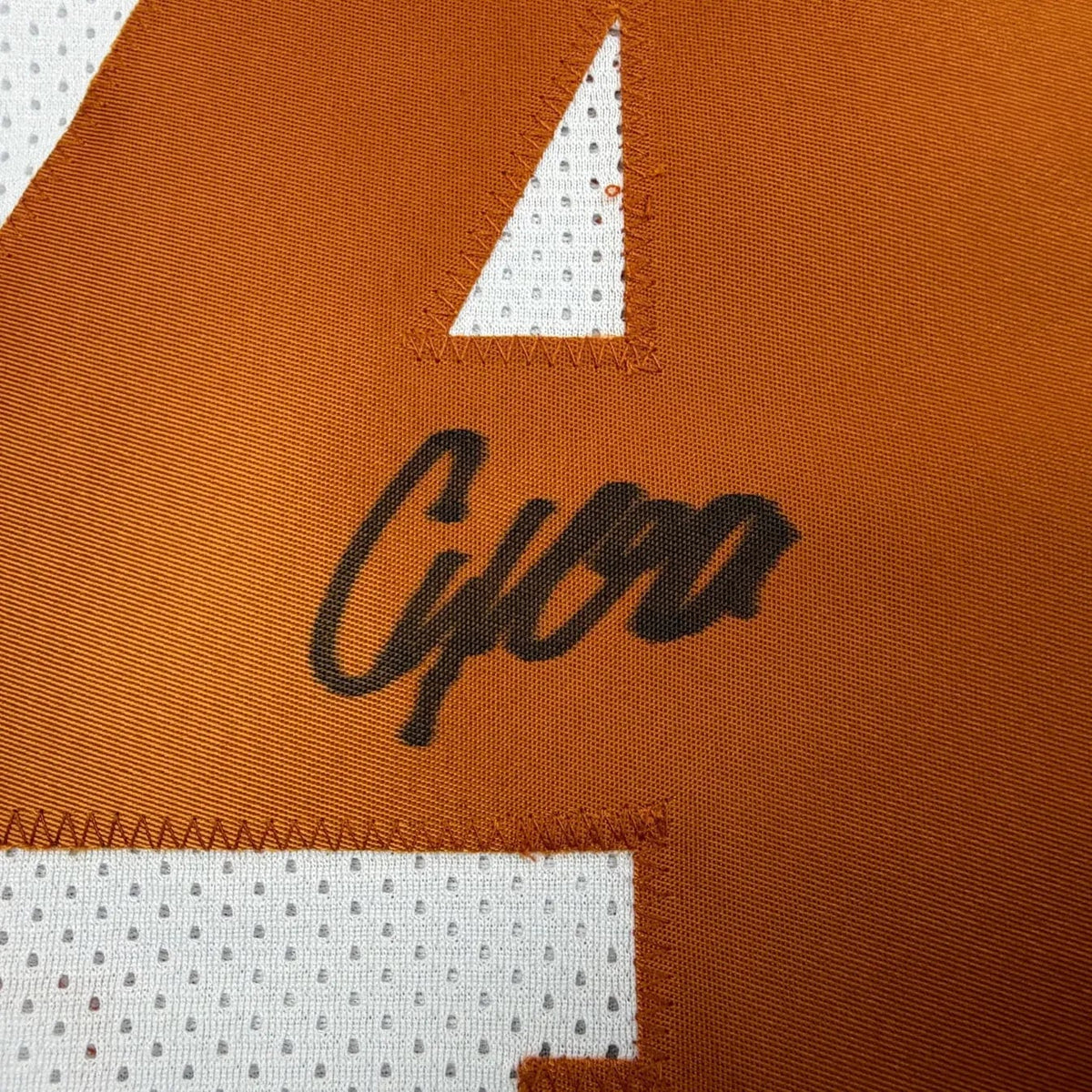 Framed Autographed/Signed CJ Baxter 35x39 Texas White Pro Cut College Football Jersey Beckett BAS COA