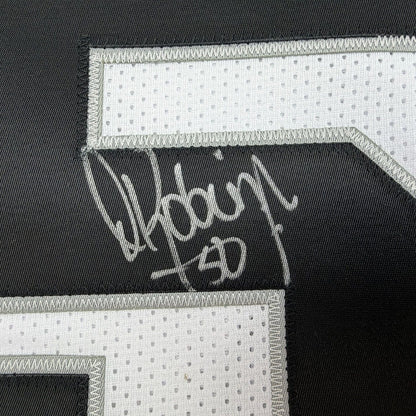 Framed Autographed/Signed David Robinson 35x39 San Antonio White Basketball Jersey Beckett BAS COA