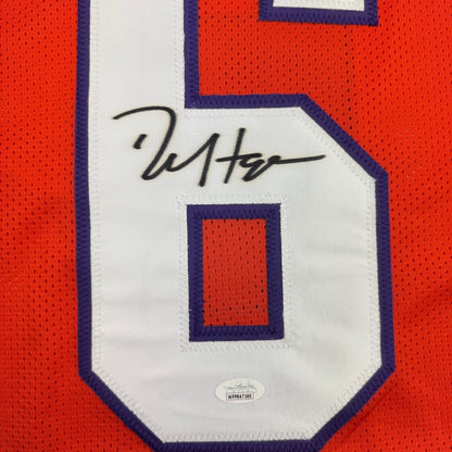Framed Autographed/Signed DeAndre Hopkins 35x39 Clemson Orange College Football Jersey JSA COA
