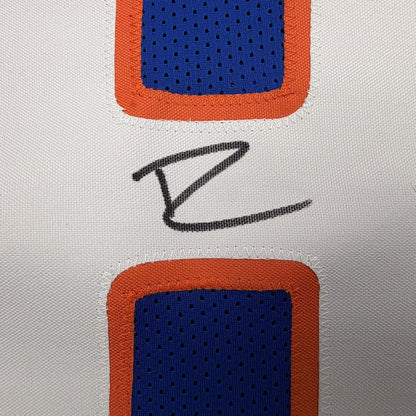Framed Autographed/Signed DeMarcus Lawrence 35x39 Boise State Blue College Football Jersey Beckett BAS COA