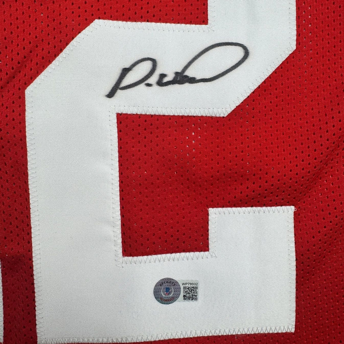Framed Autographed/Signed Denzel Ward 35x39 Ohio State Red College Football Jersey Beckett BAS COA