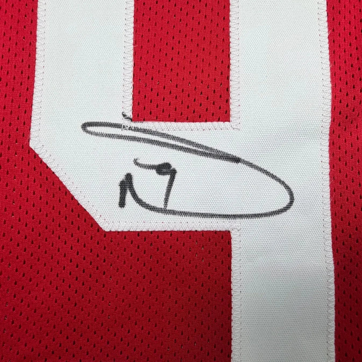 Framed Autographed/Signed Donte Whitner 35x39 Ohio State Red College Football Jersey Beckett BAS COA