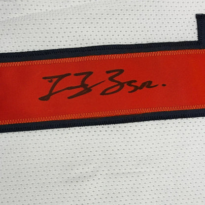 Framed Autographed/Signed Coach Fran Brown 35x39 Syracuse White College Football Jersey JSA COA
