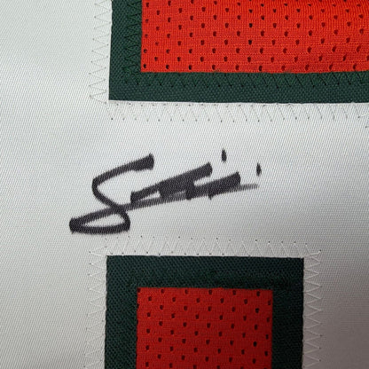 Framed Autographed/Signed Francis Mauigoa 35x39 Miami Orange College Football Jersey JSA COA