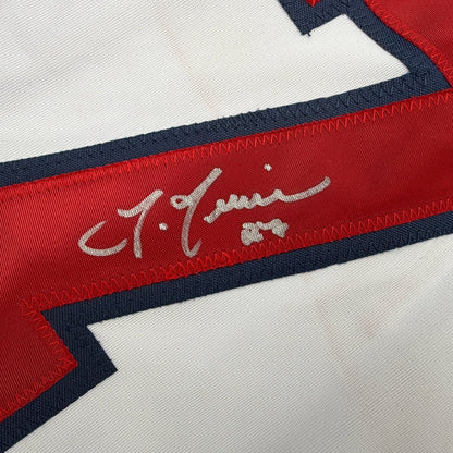 Framed Autographed/Signed Jake Irvin 35x39 Washington White Baseball Jersey JSA COA