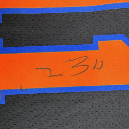 Framed Autographed/Signed Jalen Brunson 35x39 New York NY Knicks Black Authentic Basketball Jersey PSA/DNA COA